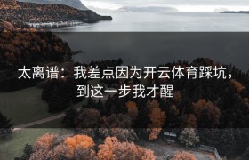 太离谱：我差点因为开云体育踩坑，到这一步我才醒