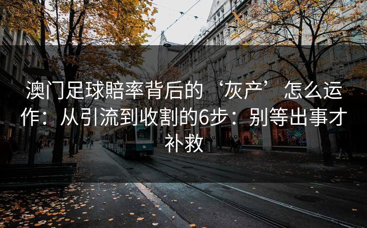 澳门足球賠率背后的‘灰产’怎么运作：从引流到收割的6步：别等出事才补救