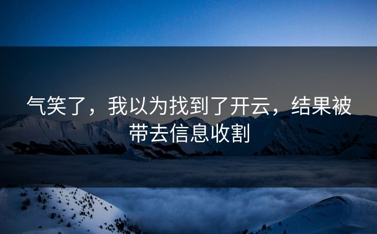 气笑了,我以为找到了开云,结果被带去信息收割 气笑了,我以为找到了开云,结果被带去信息收割