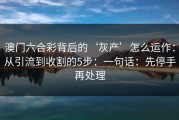 澳门六合彩背后的‘灰产’怎么运作：从引流到收割的5步：一句话：先停手再处理