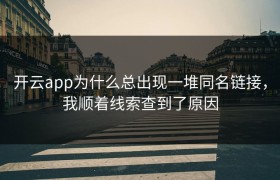 开云app为什么总出现一堆同名链接，我顺着线索查到了原因